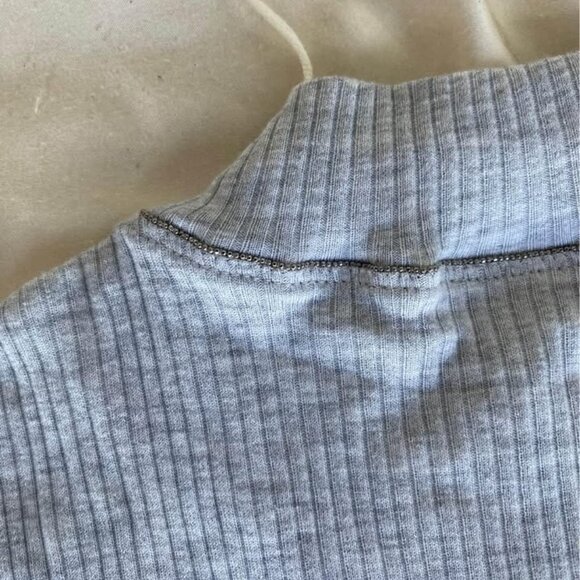 Brunello Cucinelli Cotton ribbed mock neck tshirt with monili - NWT - Picture 5 of 5